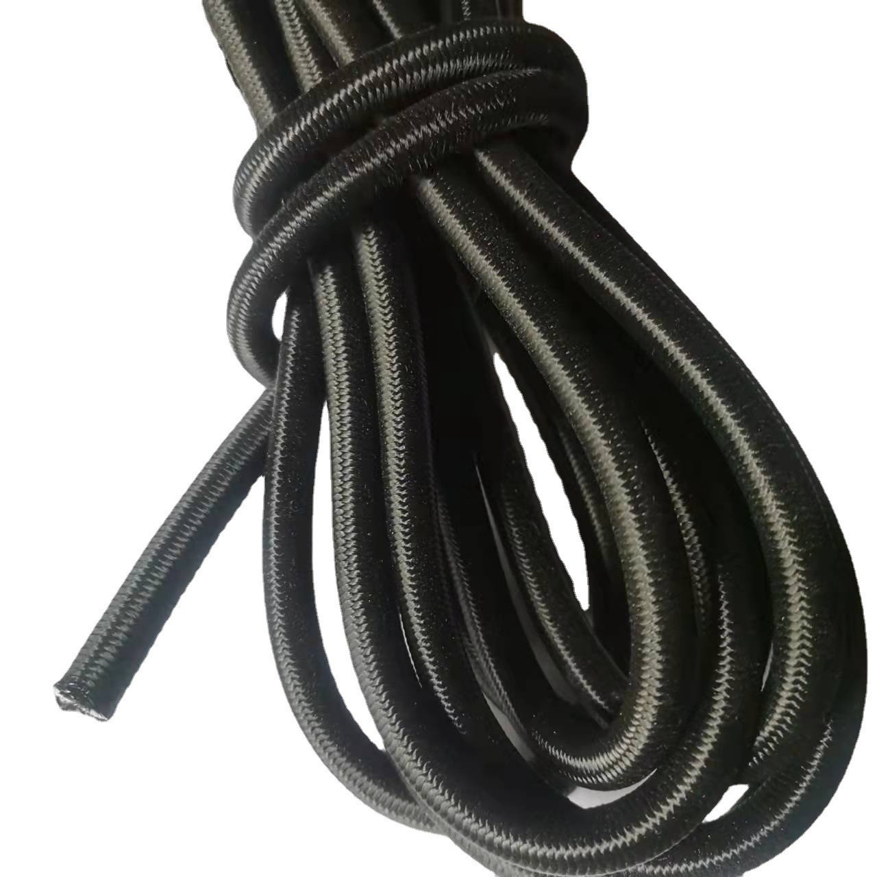 直销 彩色弹力绳  耐用圆形乳胶多股芯8mm高弹力松紧带黑白色