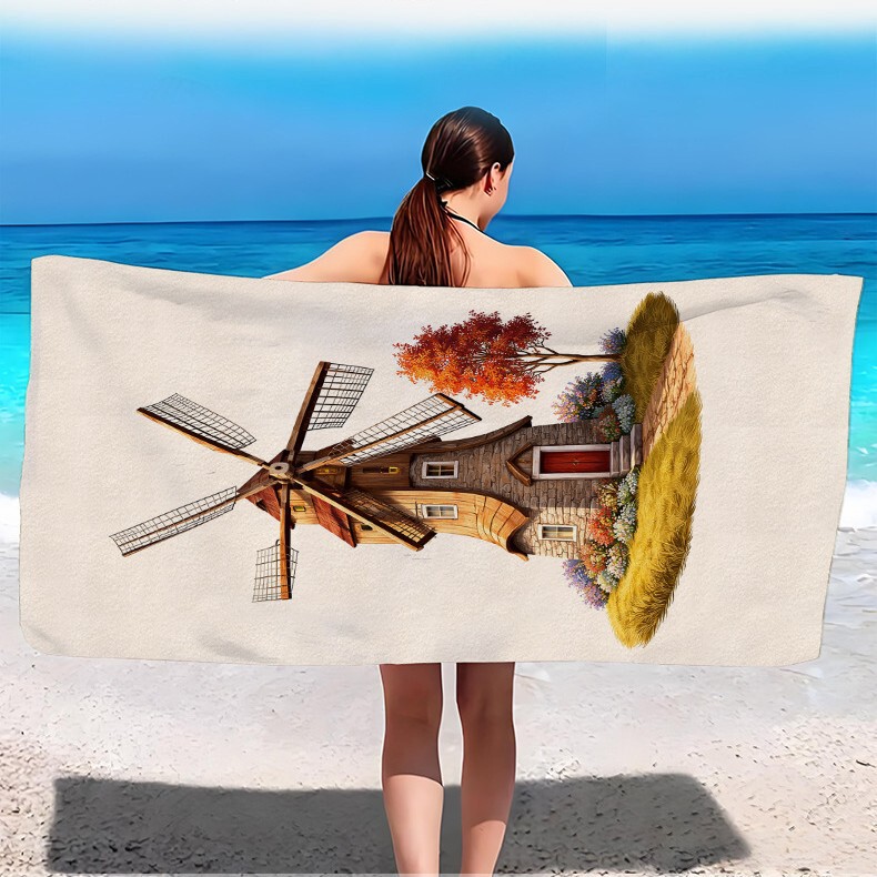Xiyin Amazon Temu Cross-Border Hot-Selling Beach Towel Microfiber Quick-Dry Swimming Towel Beach Towel Fitness Towel