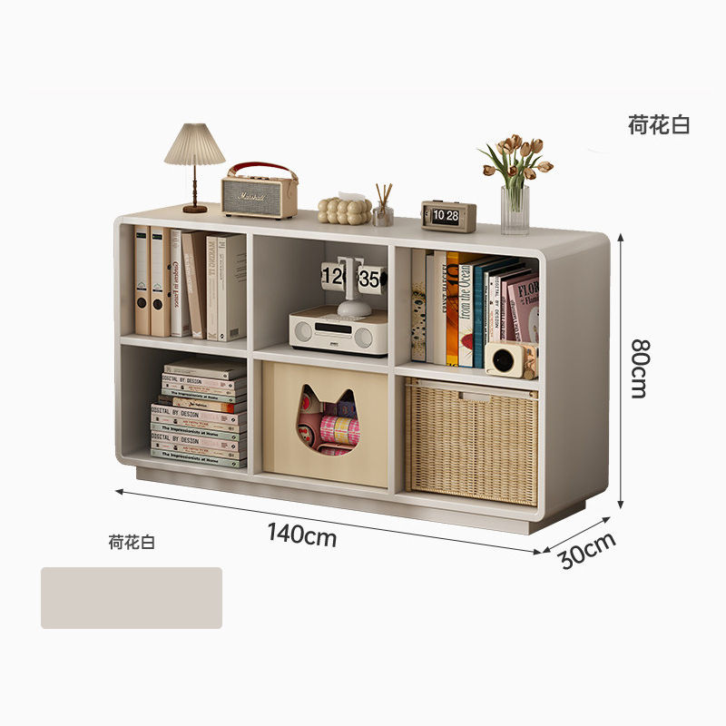 [로터스 화이트 - 톨 스타일] 6칸 수납장 80*30*140cm