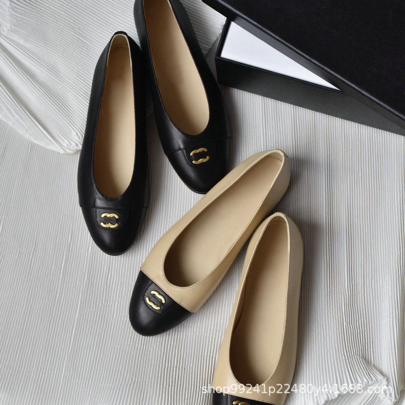 Dongguan high-end product 2026 new spring women's genuine leather vintage style ballet flats with buckle Dongguan high-end product 2026 new spring women's genuine leather vintage style ballet flats with buckle