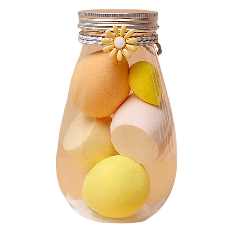 Huevo de belleza al por mayor Calabaza en polvo soplo mojado y seco de doble uso gota de agua corte oblicuo huevo de maquillaje embalaje independiente no comer huevo de maquillaje en polvo