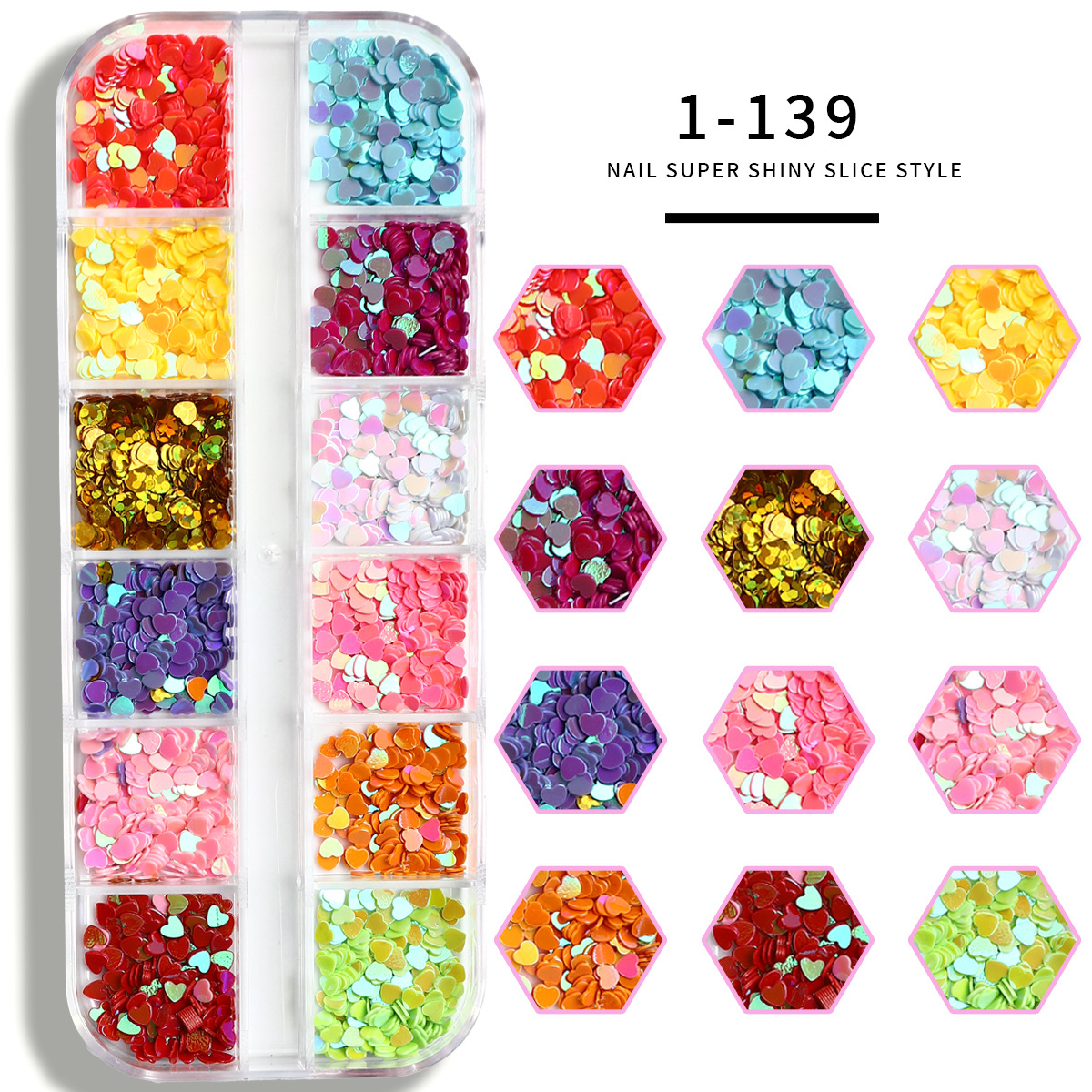 Red manicure sequinilla de arce sequinilla láser otoño al por mayor DIY barra 12 cuadrícula manicure decoración sequinilla