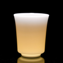 冰种玉瓷功夫茶杯德化羊脂玉纯色通透小茶杯主人杯家用待客杯