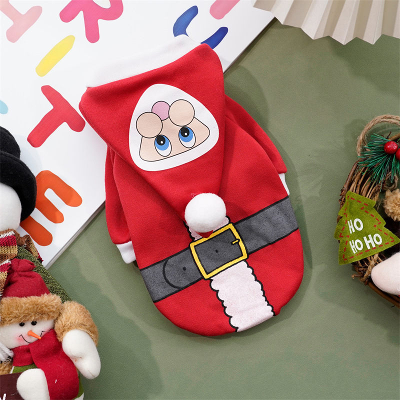 Ropa navideña para mascotas, perros pequeños y grandes, ropa navideña para mascotas, osito de peluche, ropa acolchada de algodón, otoño e invierno, alce viejo divertido_voghion.com