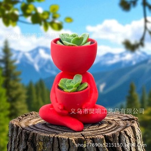 People Planter Pot Robert Humanoid Flower Pot Muscle Man Art Desktop Flower Pot