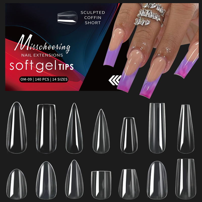 European and American Popular Manicure Arched Nails Transparent Nails Nail-Shaped Manicure Seamless Fake Nails Boxed Factory Wholesale