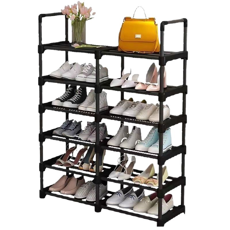 Estante de zapatos simple para almacenar estante de almacenamiento de artículos de dormitorio pequeño en la puerta de combinación de tipo grueso