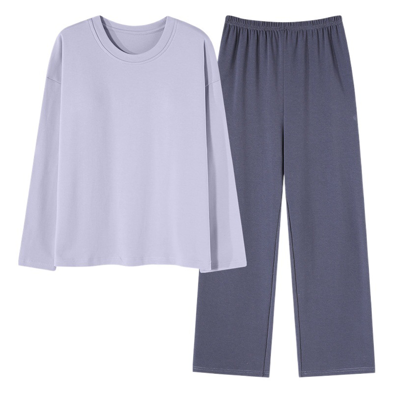 2023 pijamas de manga larga de dibujos animados de Otoño de las mujeres ropa de casa de algodón fino con almohadilla en el pecho se puede usar fuera de primavera, Otoño e Invierno traje