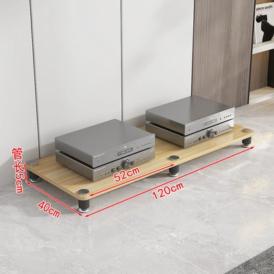 Home Tv Cabinet Amplifier Stand Hifi Cabinet Theater Audio-Visual Room Equipment Cabinet Amplifier Rack Multi-Layer (Electric car big tripod) - one-layer-of-black-frame-light-walnut