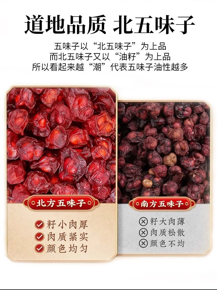 Schisandra Berries Wu Wei Zi 500g Dried Changbai Mountain Herb for Traditional Decoctions and Daily Herbal Tea quality and texture