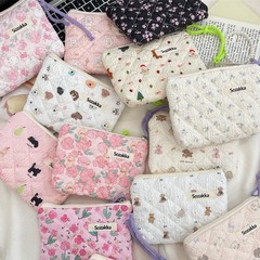 43162砕花キルティングコットン携帯叔母タオル収納バッグ大容量かわいいふわふわ小銭口紅包