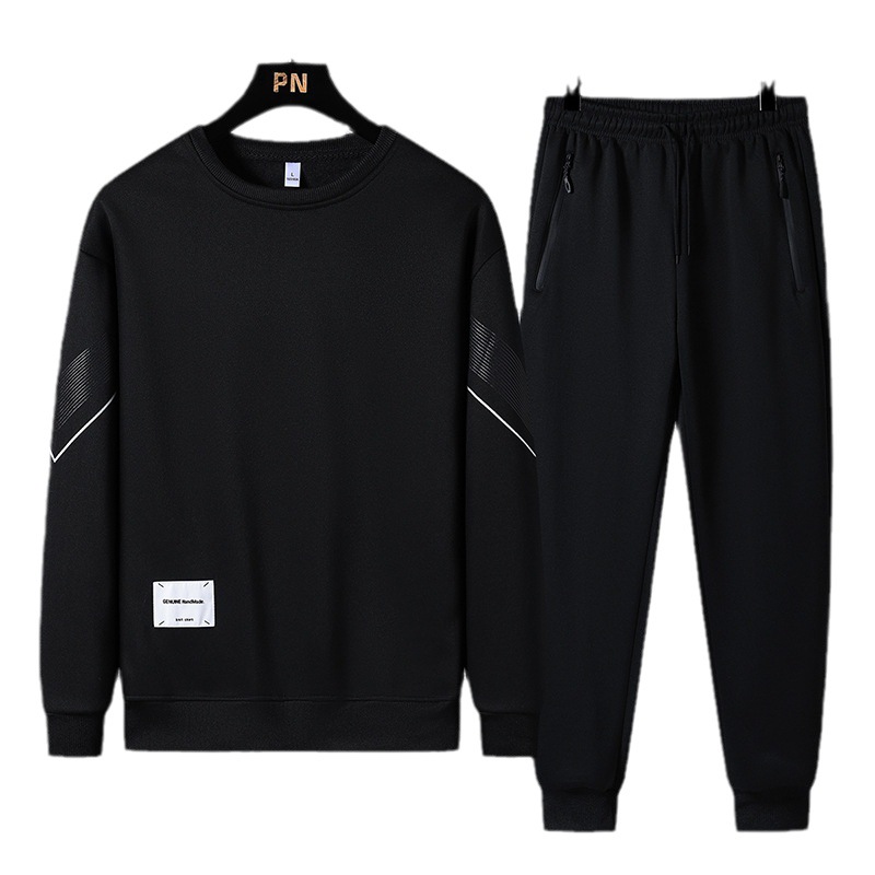 Nuevo conjunto de sudadera informal para hombre de primavera y otoño, sudadera de cuello redondo, pantalones largos, conjunto deportivo de dos piezas de marca moderna para hombre