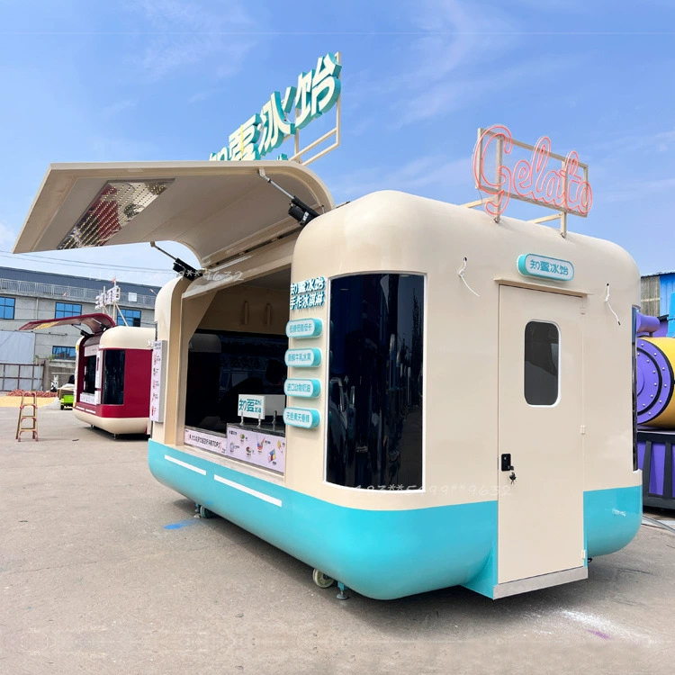 Интернет-красный мобильный вагон для коммерческих продаж автомобилей Молочный чай кофе киоск автомобилей Ночной рынок