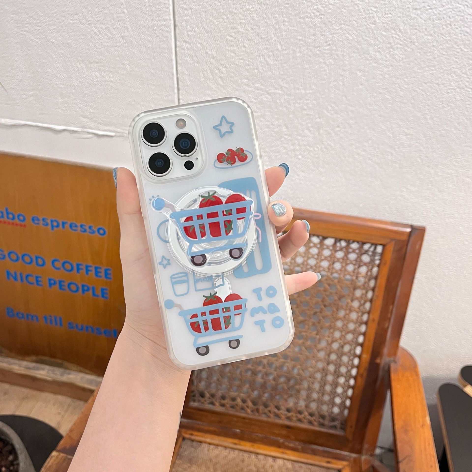 Carrito de compras de tomate magnético Soporte magnético para Apple 16ProMax funda para teléfono 15/14 Nuevo 13 Pareja 15P