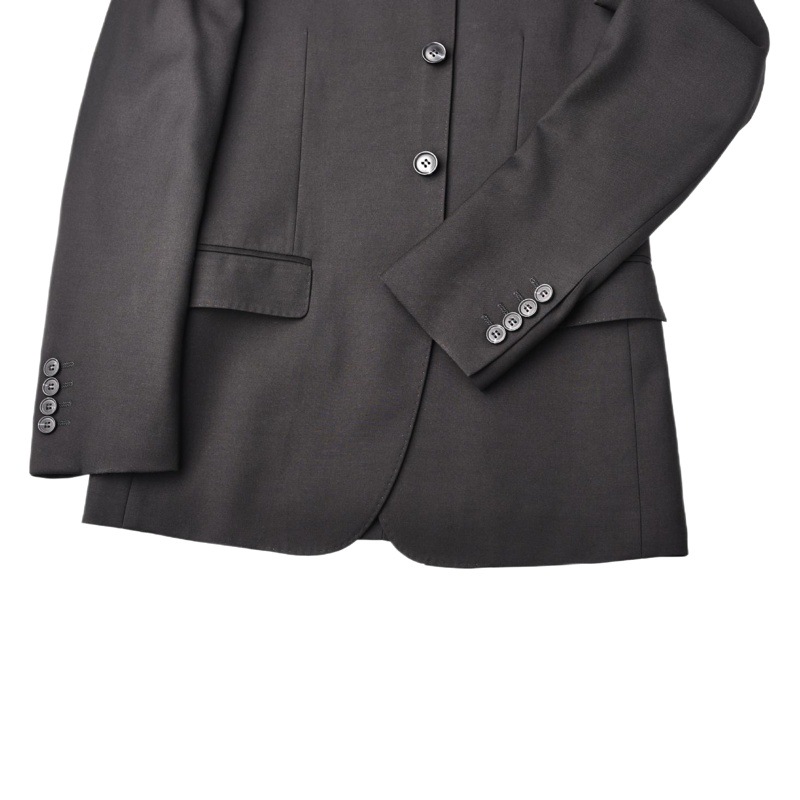 In-Stock Men's Business Attire Tr Faux Wool Black High-End Zhongshan-Style Suit Jacket and Pants Set Wholesale