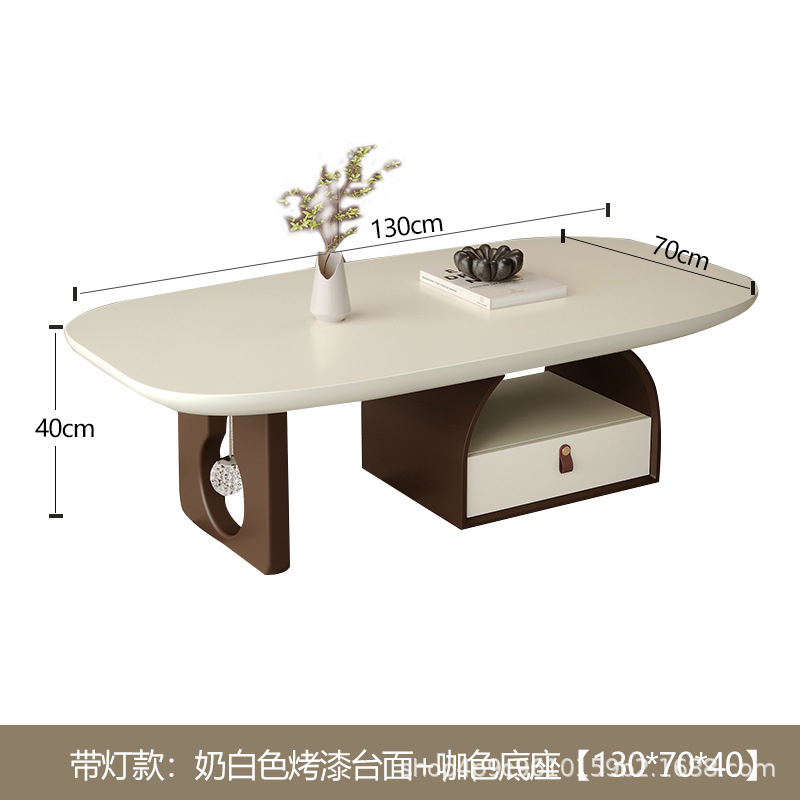 Italiano Medieval Silencioso Viento con lámpara mesa de té sala de estar minimalista pequeño tipo de lujo ligero de alto nivel de sensación de mesa de té creativa doméstica
