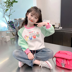 Women's Spring Outfit Sweatshirt 2024 New Trendy Fashion Children's Spring Clothes Kids Spring and Autumn Top Thin