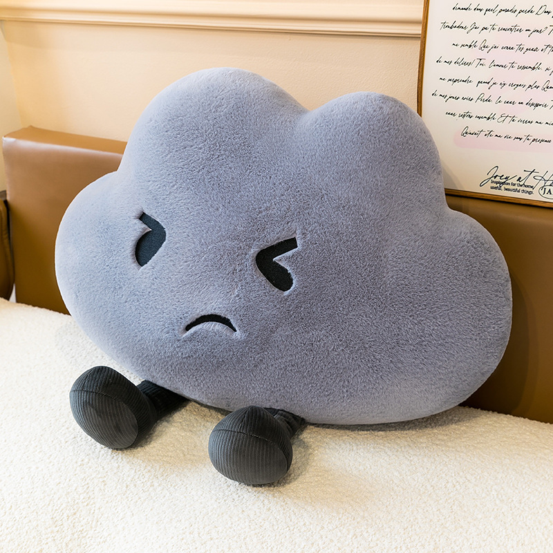 New creative mood cloud plush pillow, cute cloud sleeping companion toy, no worries, no unhappiness pillow