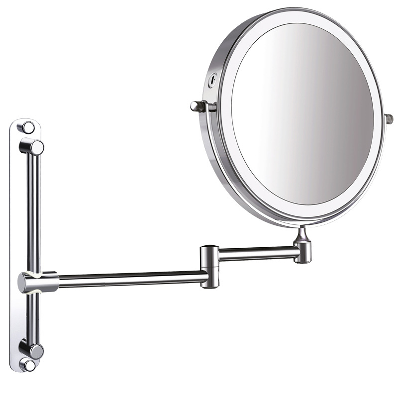 [personalizada] espejo de maquillaje sin perforación de baño pegatinas de pared hotel doble cara espejo de belleza telescópico plegable