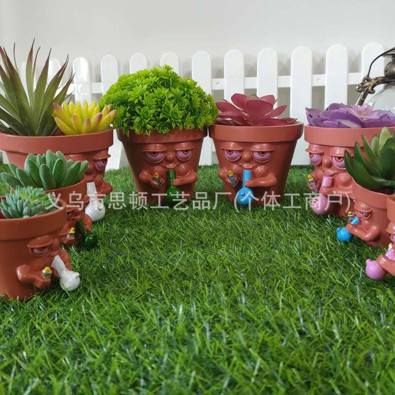 Cross-border new smoking flower pot simulation spoof Funny Valentine's Day gift home decoration resin decoration artwork Cross-border new smoking flower pot simulation spoof Funny Valentine's Day gift home decoration resin decoration artwork