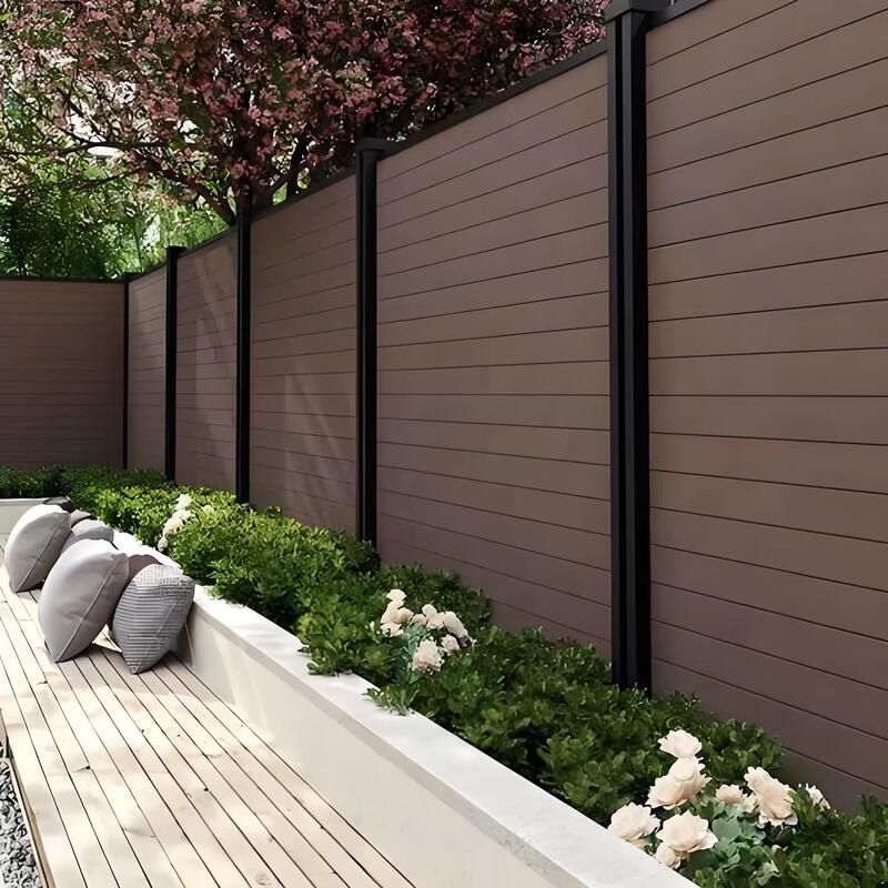 Villa Courtyard Sealed Plastic Wood Fence Fence Wall Wood Plastic Railing Slot-Type Durable Privacy Fence