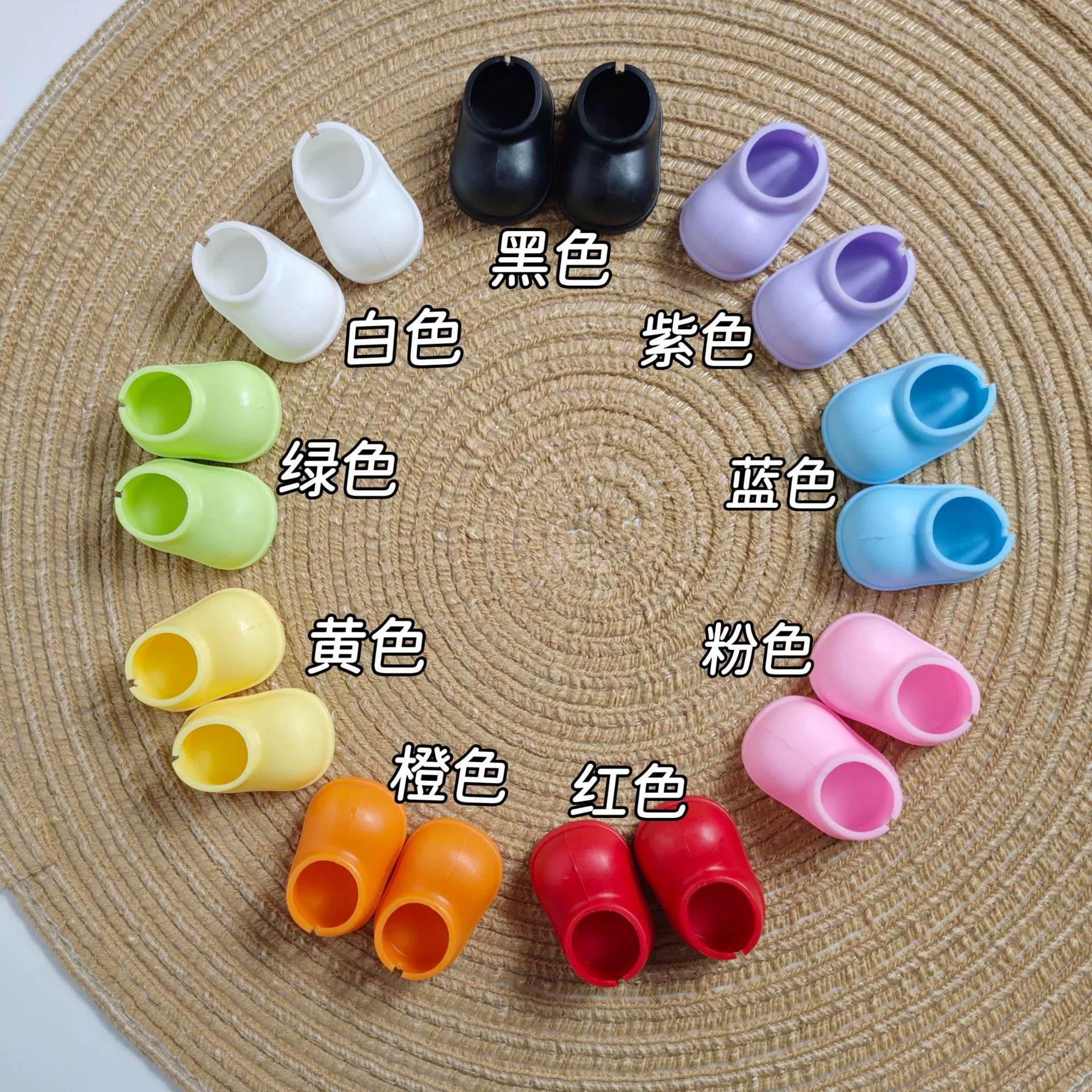 适配于labubu拉布布棉花娃娃鞋子BJD17cm雨靴可站立玩具配件批发