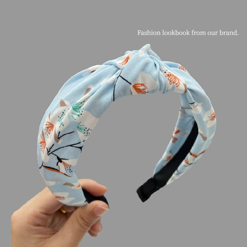 Floral Fabric Hair Band Lightweight Headband for Summer, Cute Student Style, Wide Edge Hair Accessory, Outdoor Hairpin, Korean Version