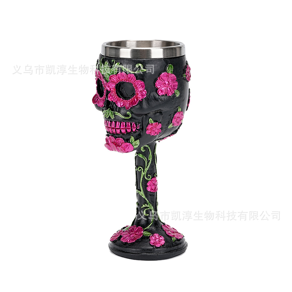 Adorno Decorativo de Resina para el Hogar con Diseño de Calavera 3D, Rosa, Letra de Amor y Muerte para Halloween