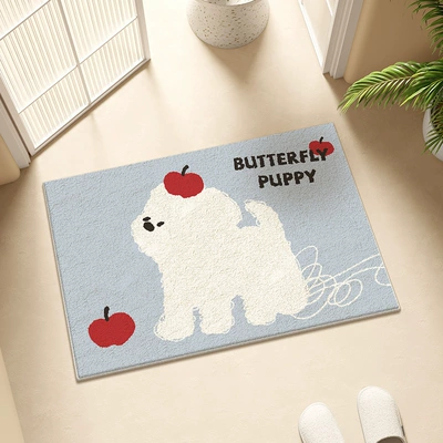 Bathroom Entrance Easy Care Door – Avtomobil döşəmə paspasları - wool-apple-dog-4060cm-imitation-cashmere-dot-plastic-bottom