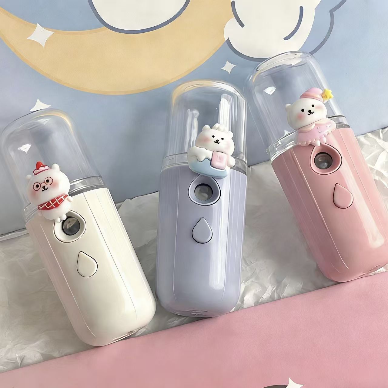 Pequeño oso pulverización de agua de verano estudiantes de humidificación facial pulverización eléctrica de agua de temporada escolar