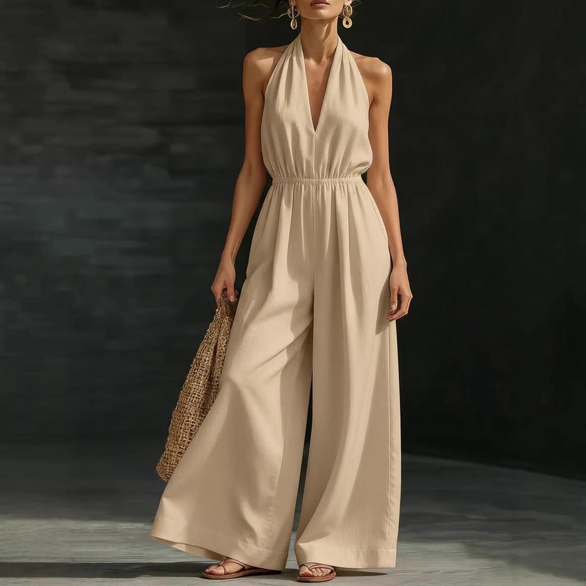 2026 verano nuevo estilo europeo y americano V-collar chaleco de cuello de diseño femenino temperamento estilo de viaje de moda francés