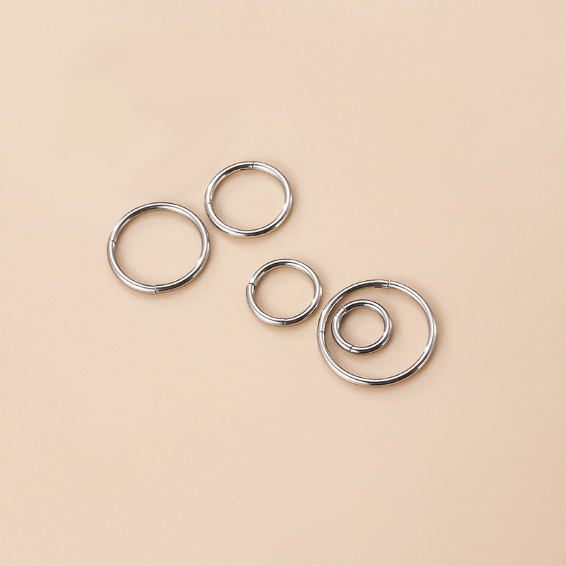 Women'S Gender 1 Piece Nose Rings & Studs Fashion Circle Pure Titanium Plating Nose Pin