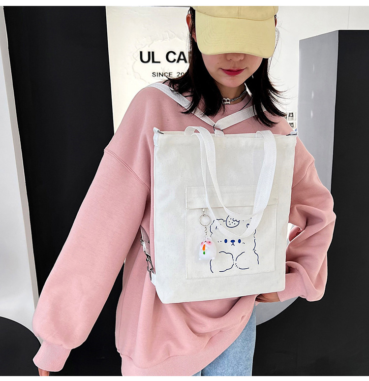 Women's Large Spring&summer Canvas Cute Shoulder Bag display picture 3