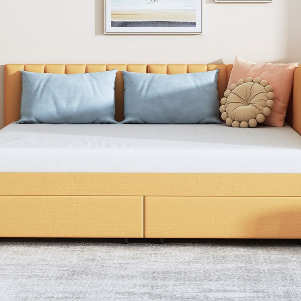 Cama de tela moderna y simple nórdica de lujo ligero pequeño paquete blando red dormitorio principal colchón de espuma de memoria cama doble image 1