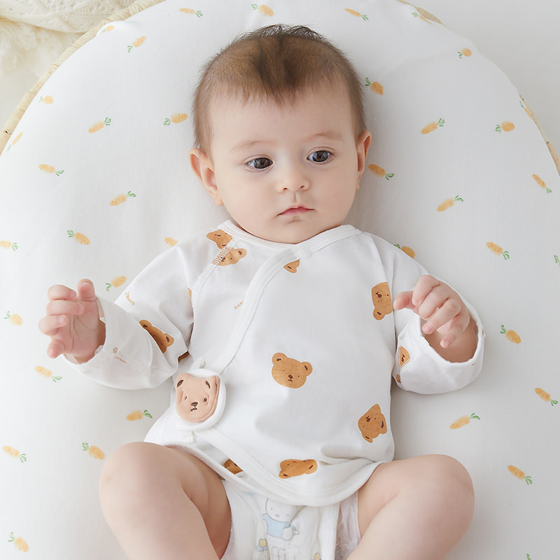 Newborn Baby Clothes Summer Thin Half-Back Clothes Pure Cotton Newborn Monk Clothes Top Newborn Baby Pajamas