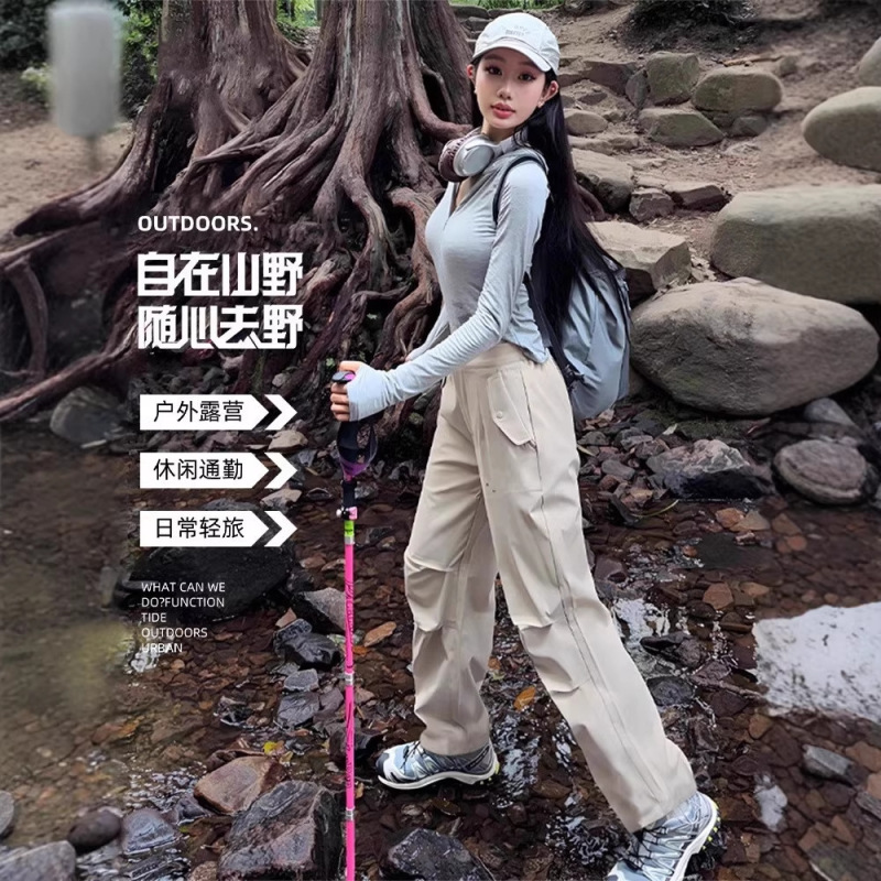 Big Brand Women's Pants for Spring and Autumn, Petite Size, White Casual Sports Cargo Pants, Outdoor Windproof and Waterproof Hiking Pants Big Brand Women's Pants for Spring and Autumn, Petite Size, White Casual Sports Cargo Pants, Outdoor Windproof and Waterproof Hiking Pants