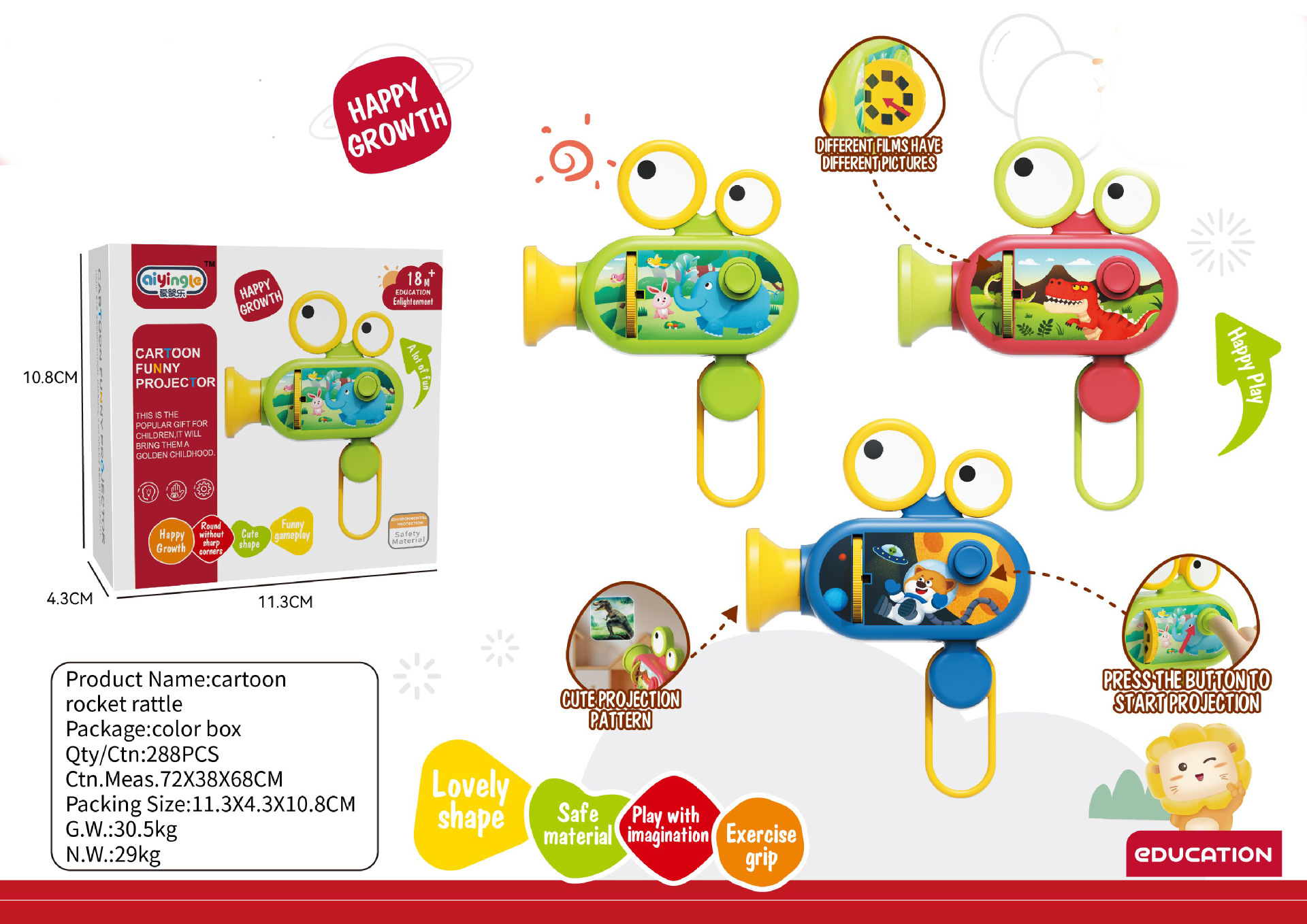 Proyector infantil infantil educación temprana patrón cognitivo puzzle juguetes de proyección luminosa regalos de vacaciones para niños y niñas