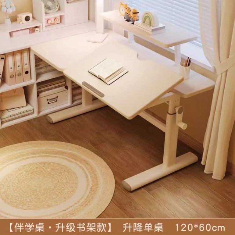 Desk Small Desk Student Adjustable Hand-Crank Adjustable Table Large White Table Hand-Crank Adjustable Table Simple Writing Table Dormitory