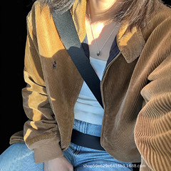 RL现货高版本拉夫灯芯绒双层外套小马标刺绣明星刺绣夹克男女同款