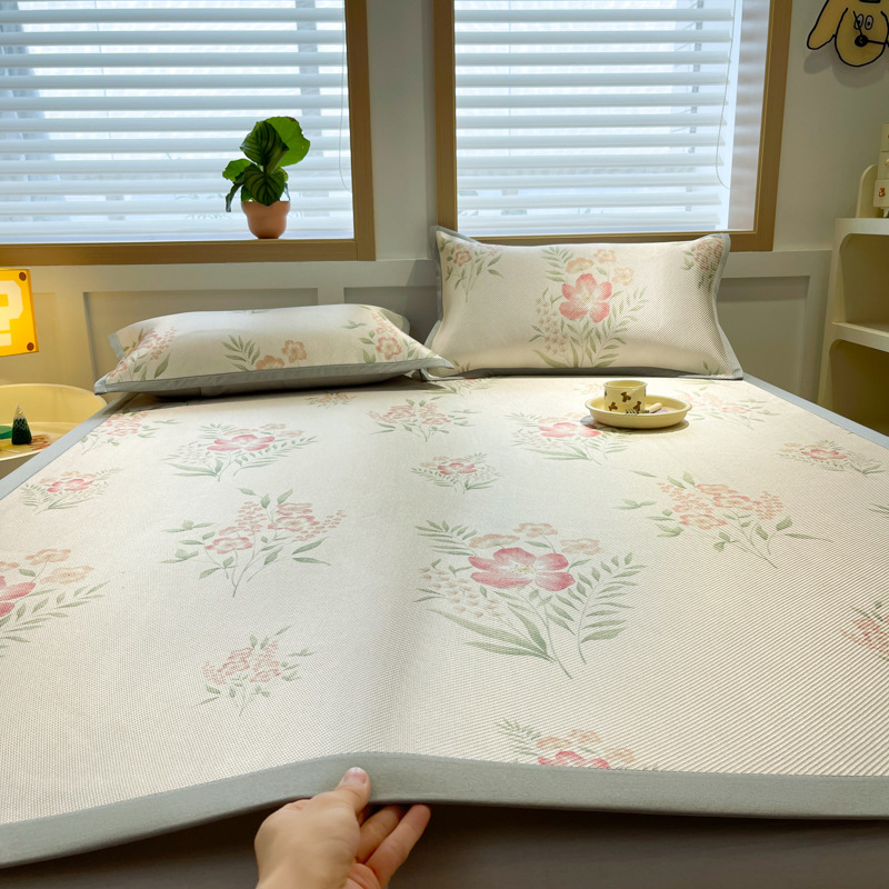 A-class ice vine mat 2024 summer washable cool mat three-piece set summer mat dormitory single air-conditioned mat soft mat 