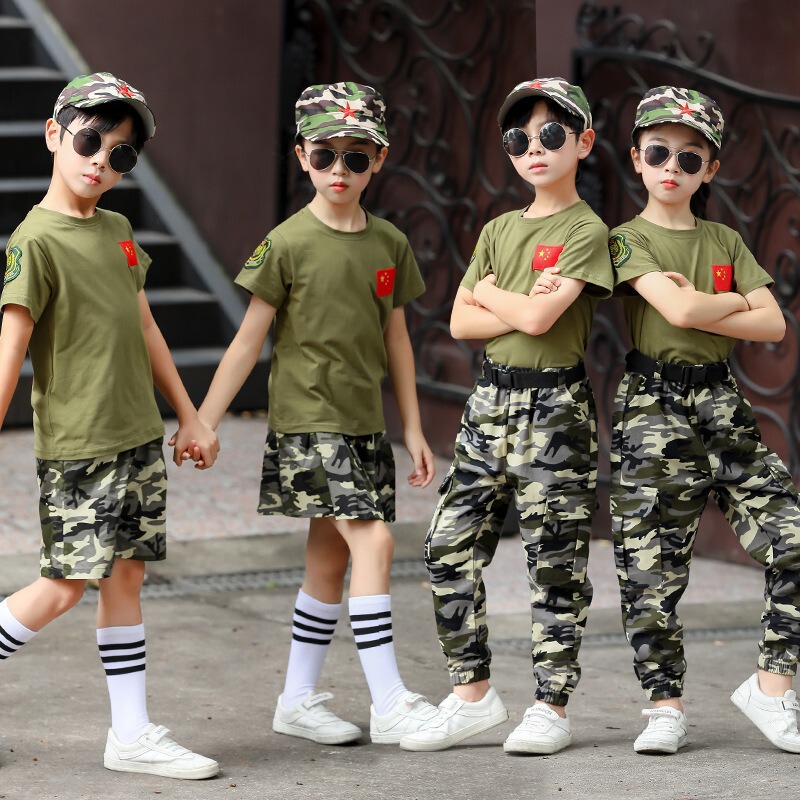 Children's Summer Camouflage Suit, Kindergarten Performance Uniform, Primary School Student Military Uniform, Summer Camp Military Training Uniform