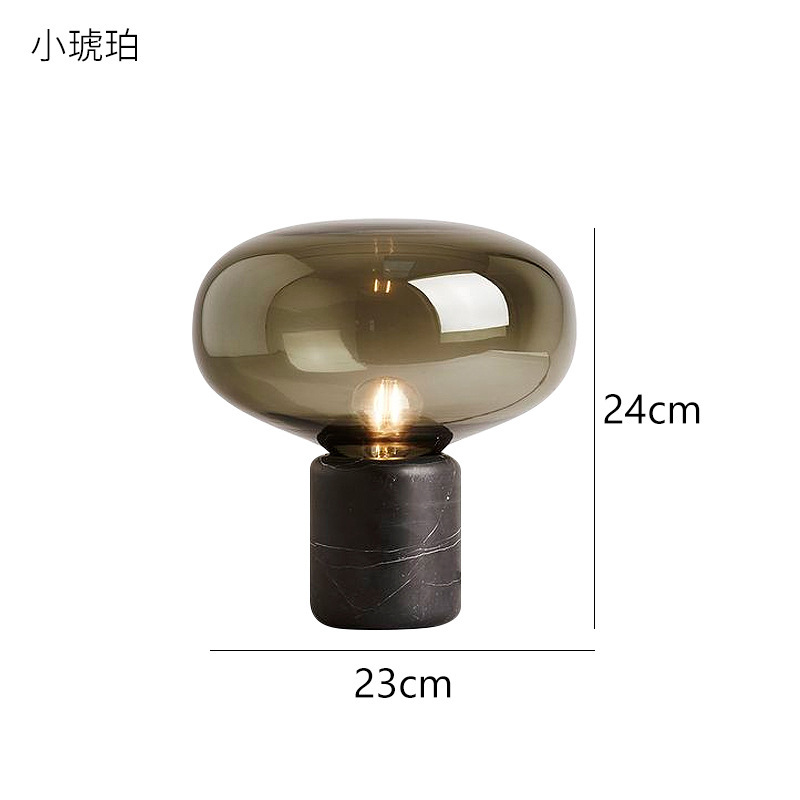 Diseñador de lámpara de dormitorio lámpara de escritorio diseño postmoderno inns vidrio decorativo bola de vidrio de mármol ligero nuevo producto