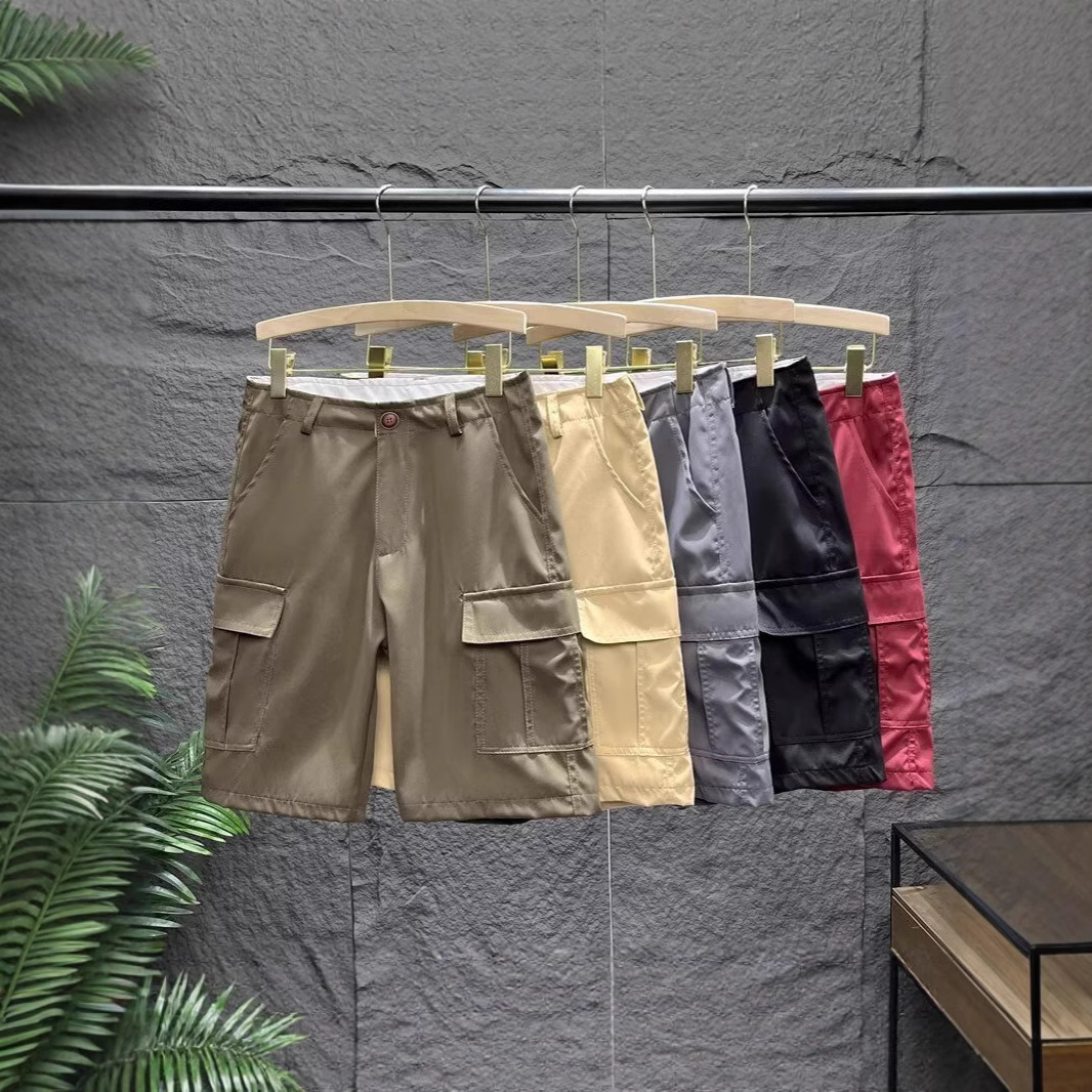 New Japanese Style Vintage Washed Pure Cotton Men's Summer Casual All-match Side Pocket Tooling Shorts Men's Five-point Pants