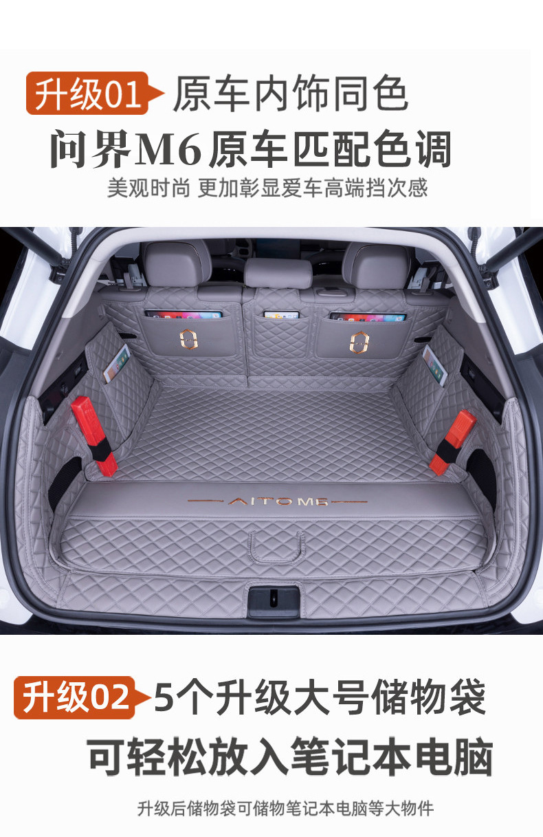 26 Models of Aito M6 Trunk Mats, Full Coverage Car Interior Accessories, Decorative Aito M6-Specific Trunk Mats