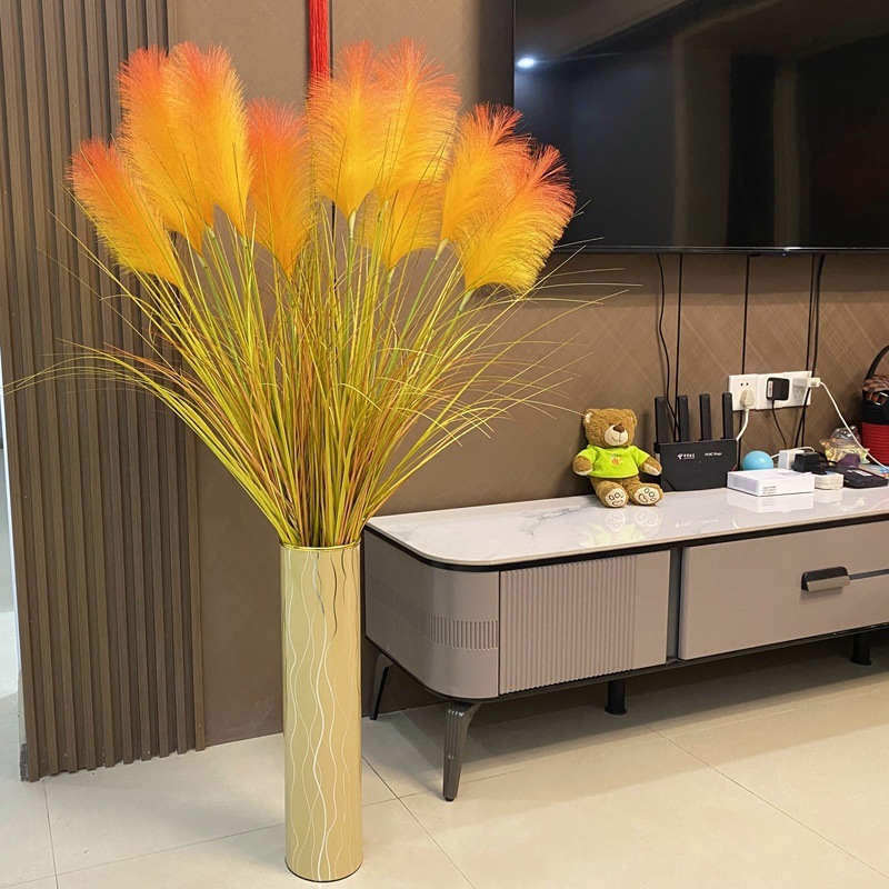 加密仿真芦苇花客厅高档摆件装饰水室内落地橱窗摆设芦苇假花束