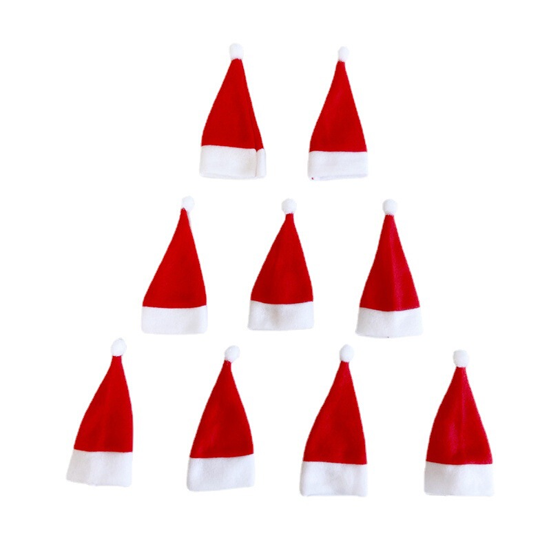クリスマス装飾品クリスマス帽子ミニベルベット帽子クリスマスナイフフォークセットクリスマステーブル装飾|undefined