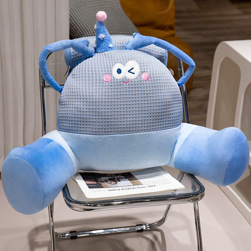 Nueva dopamina ojos grandes dibujos animados lindo cintura grande para la cabecera de la cama bolsa suave respaldo grande cojín de la cintura de la oficina cojín