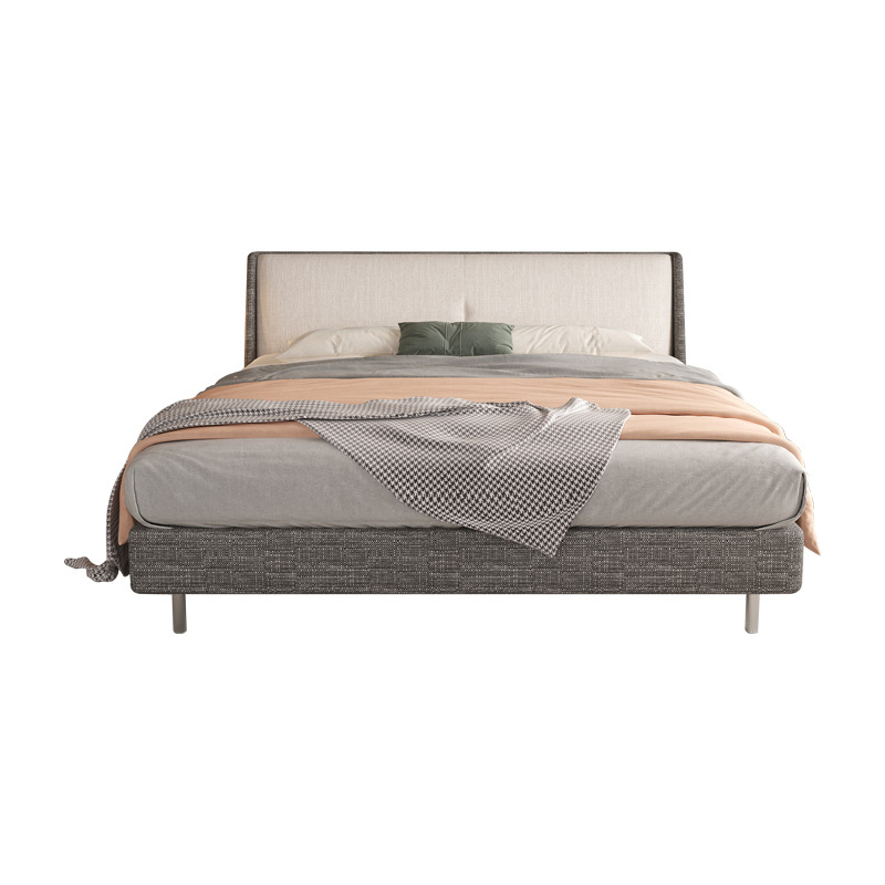 Cama de aire silenciosa, cama de moda moderna y simple, cama doble, cama husk, cama de cuero, cama de aire silenciosa, cama de madera sólida