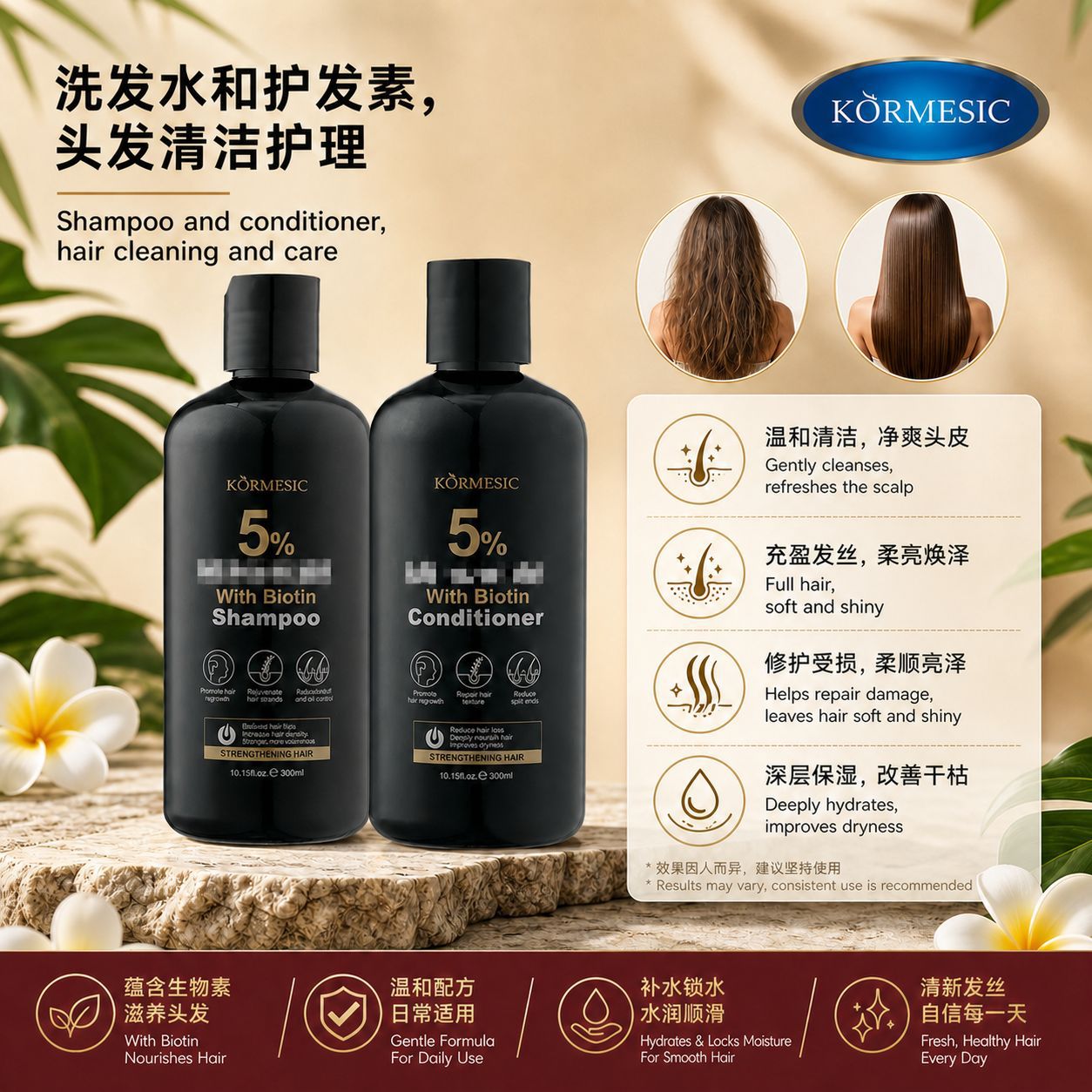 KORMESIC champú en inglés máscara para el cabello cuidado cabello suave fábrica de comercio exterior transfronterizo al por mayor