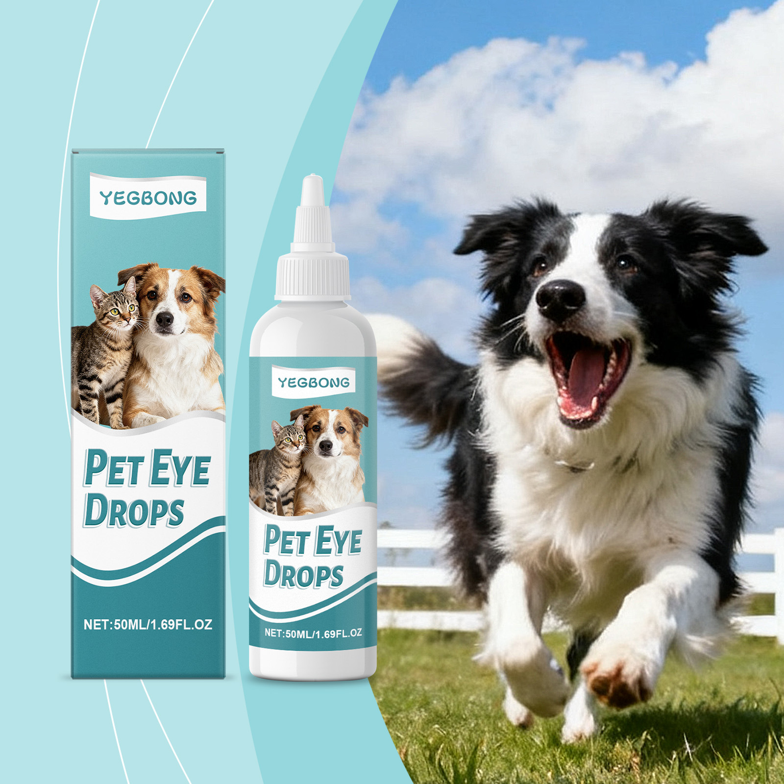 YEGBONG Pet Eye Drops - General-purpose gentle daily eye cleaning solution for pets
